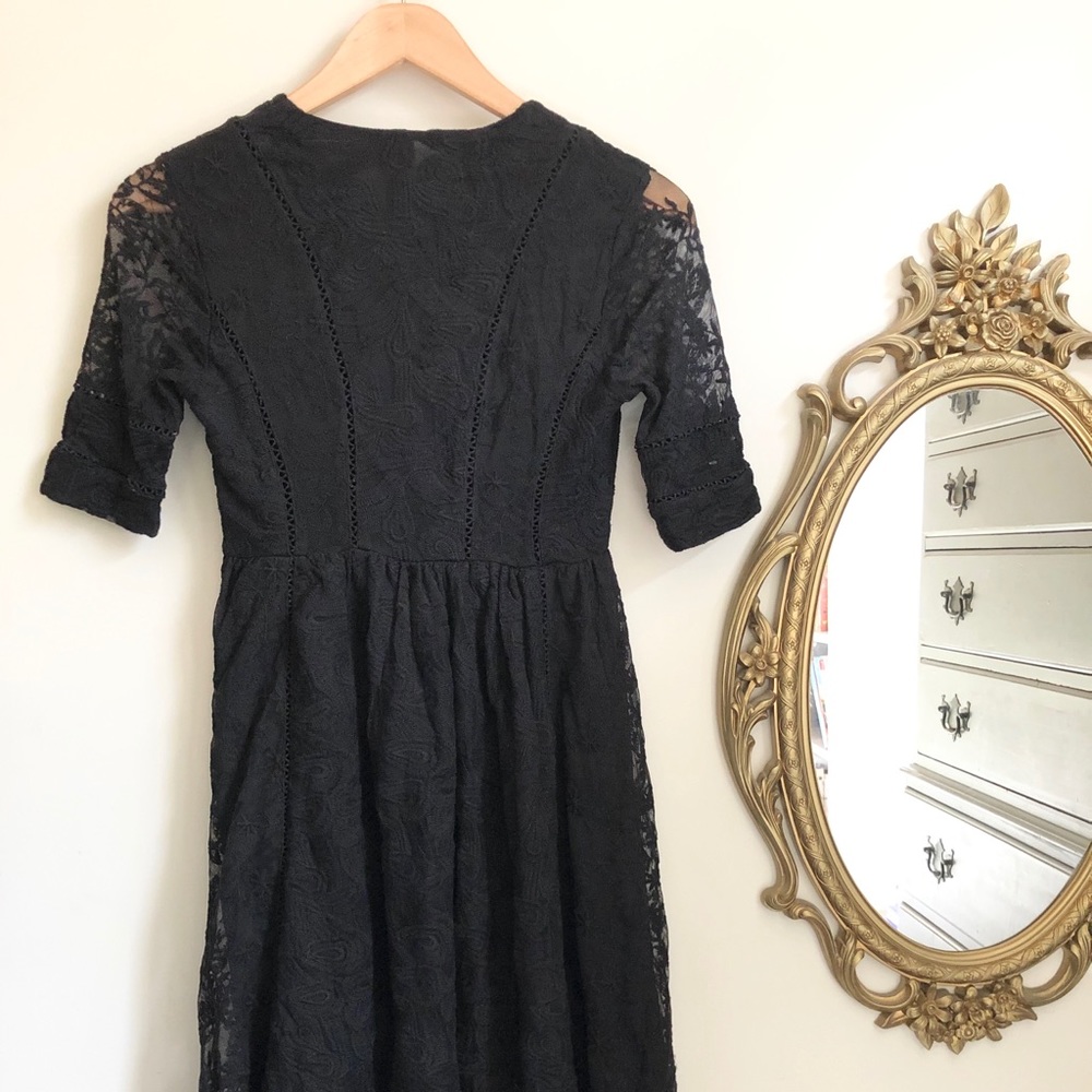 Free People Black lace dress